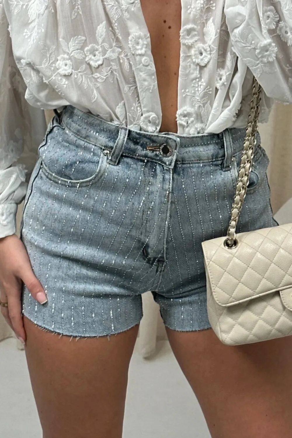 Bailey diamante embellished denim shorts