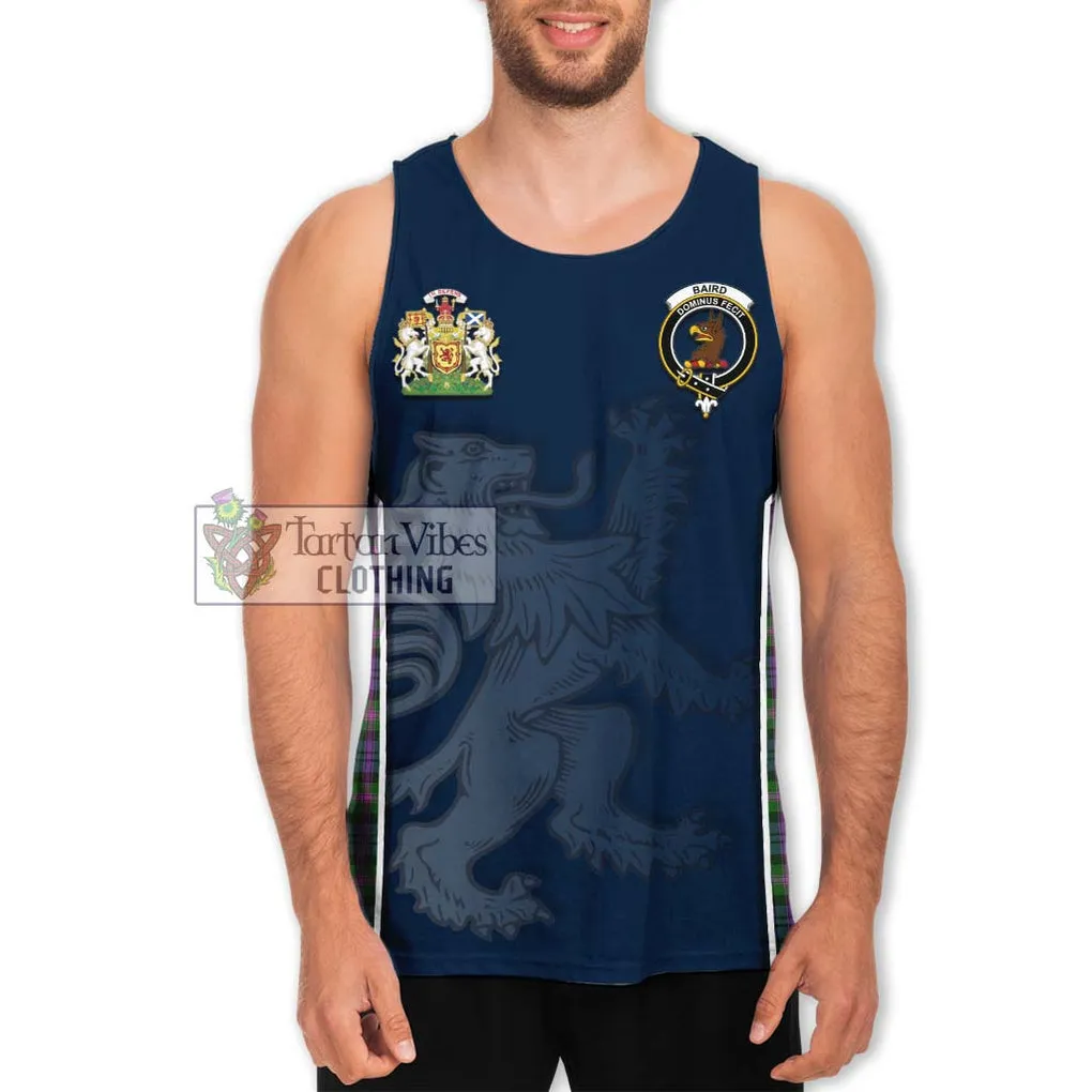 Baird Modern Tartan Men's Tank Top with Family Crest and Lion Rampant Vibes Sport Style