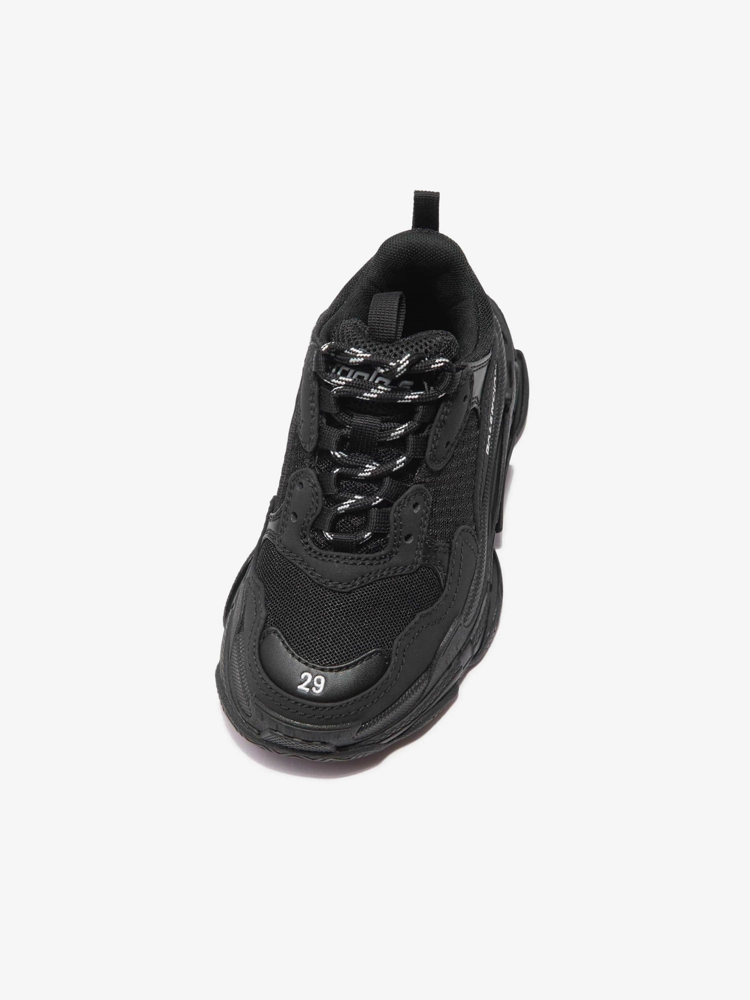 Balenciaga Kids Triple S Trainers in Black