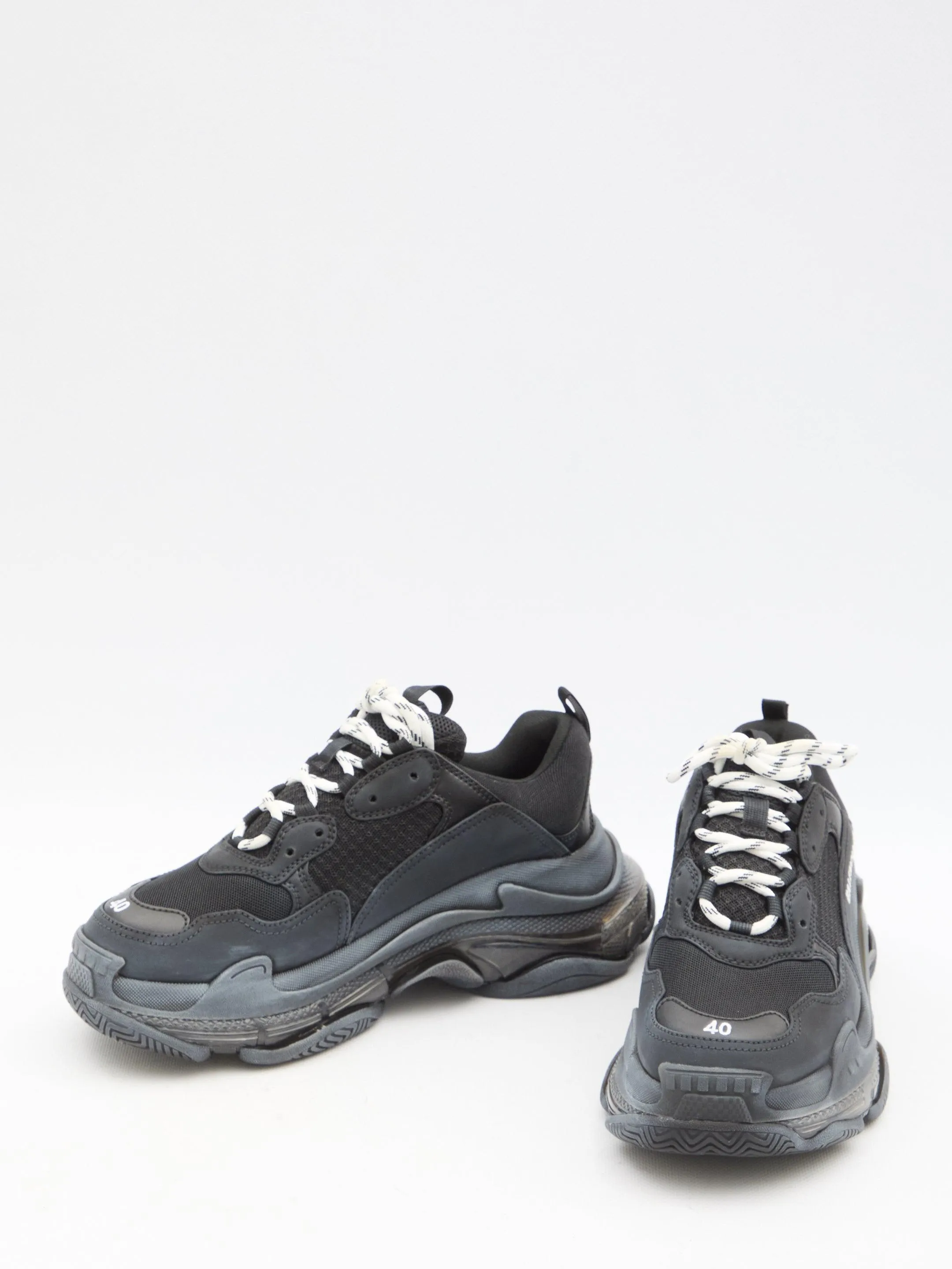 Balenciaga Triple S Clear Sole Sneakers in Black