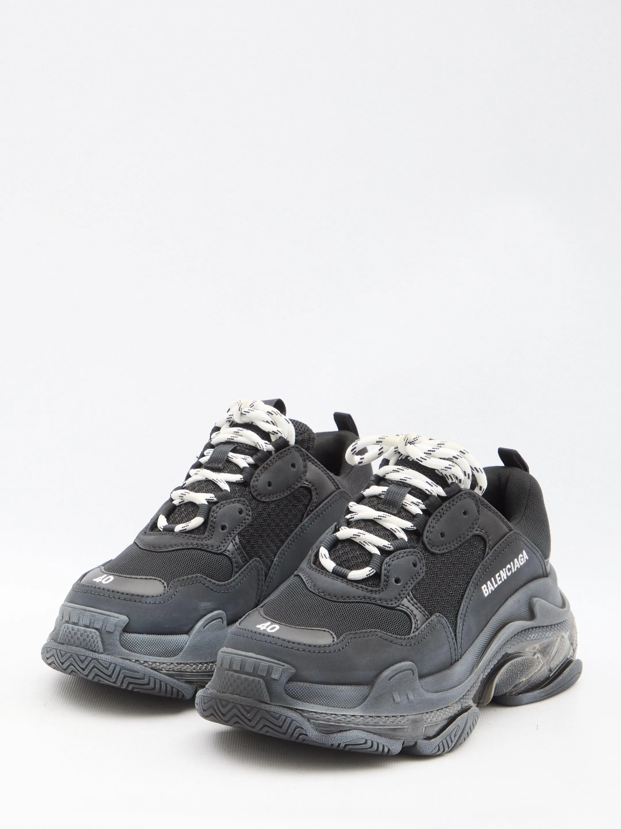 Balenciaga Triple S Clear Sole Sneakers in Black