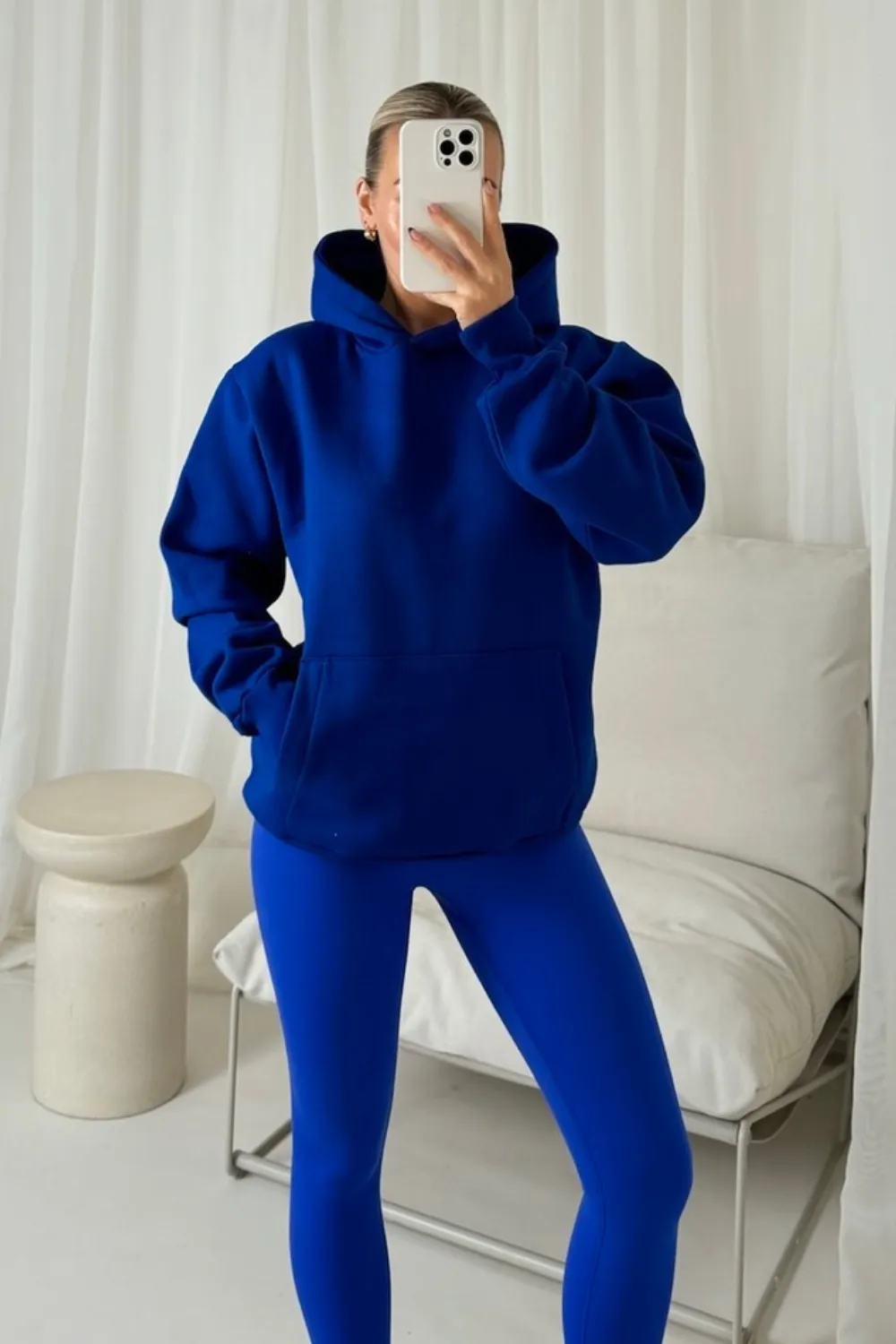 Bella cobalt blue & sapphire premium hoodie legging set