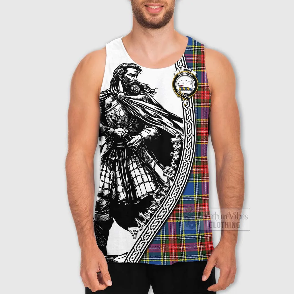 Bethune Tartan Clan Crest Men's Tank Top with Highlander Warrior Celtic Style