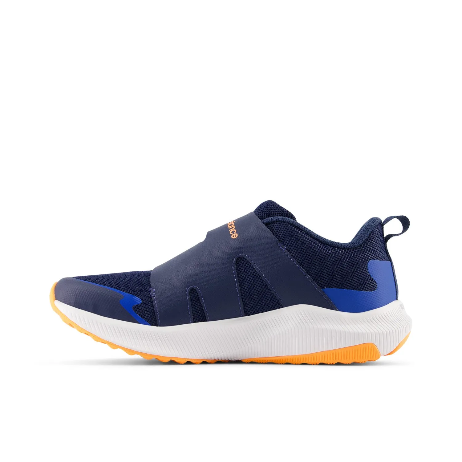 Big Kid's New Balance DynaSoft Reveal v4 Boa Color: NB Navy with Hot Mango