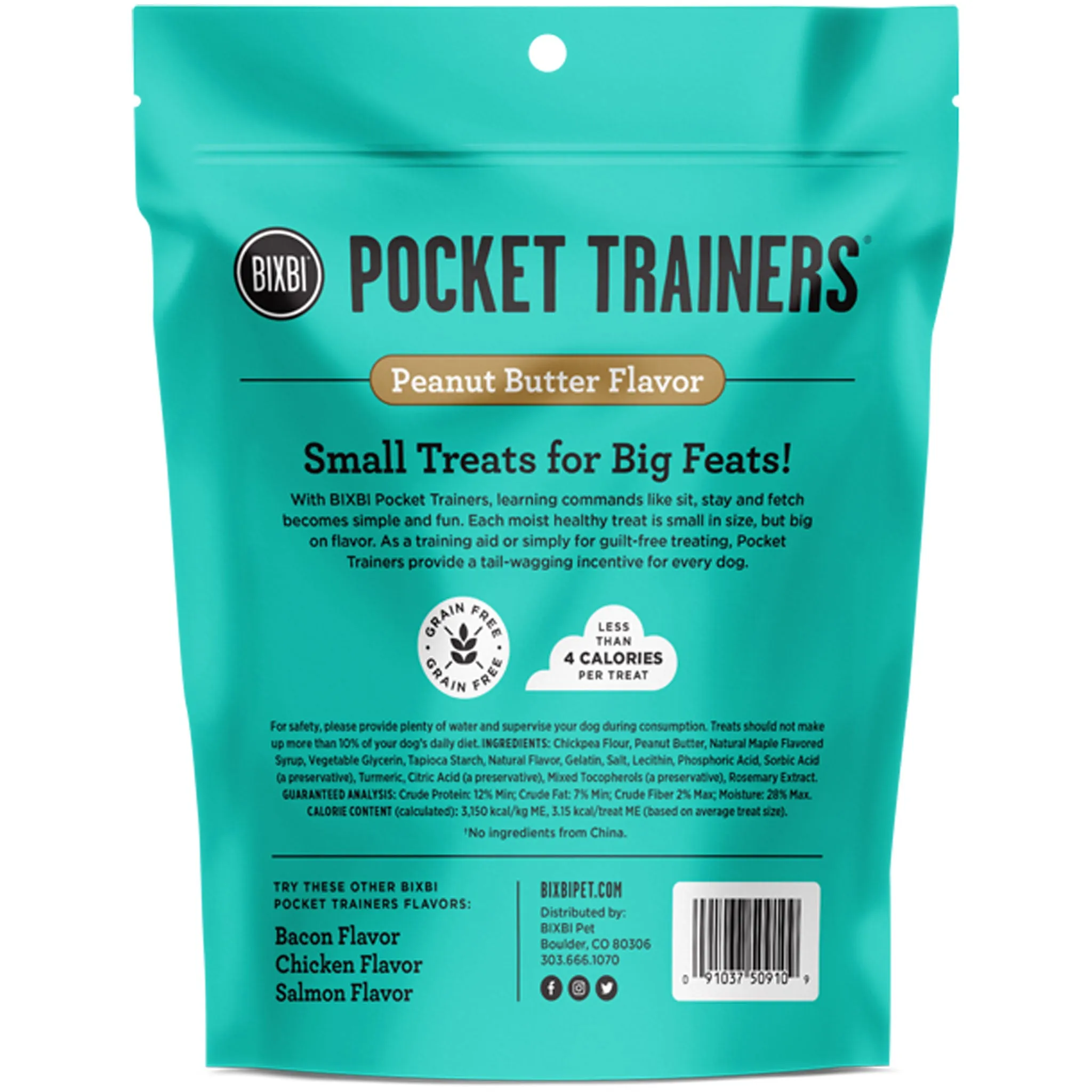 BIXBI Pocket Trainers Peanut Butter Dog Treats  - 6oz