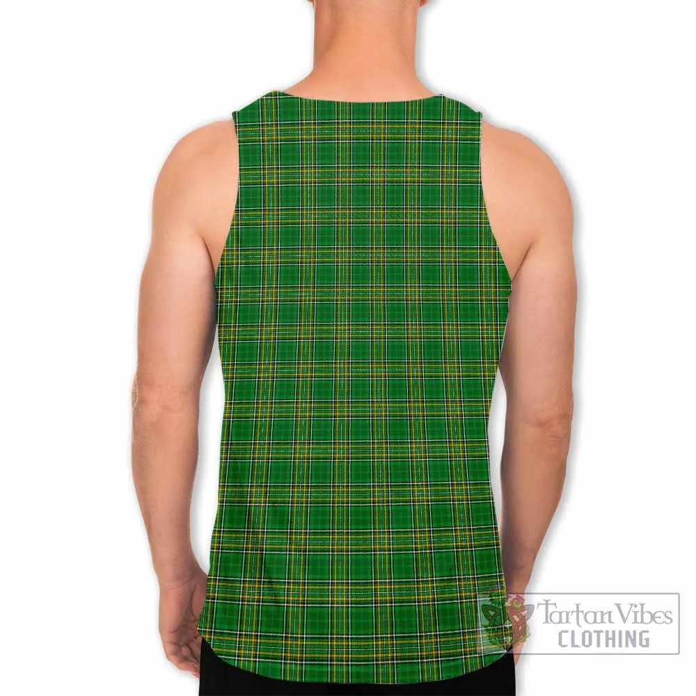 Bland Irish Clan Tartan Men's Tank Top with Coat of Arms