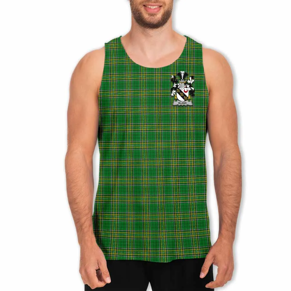 Bland Irish Clan Tartan Men's Tank Top with Coat of Arms