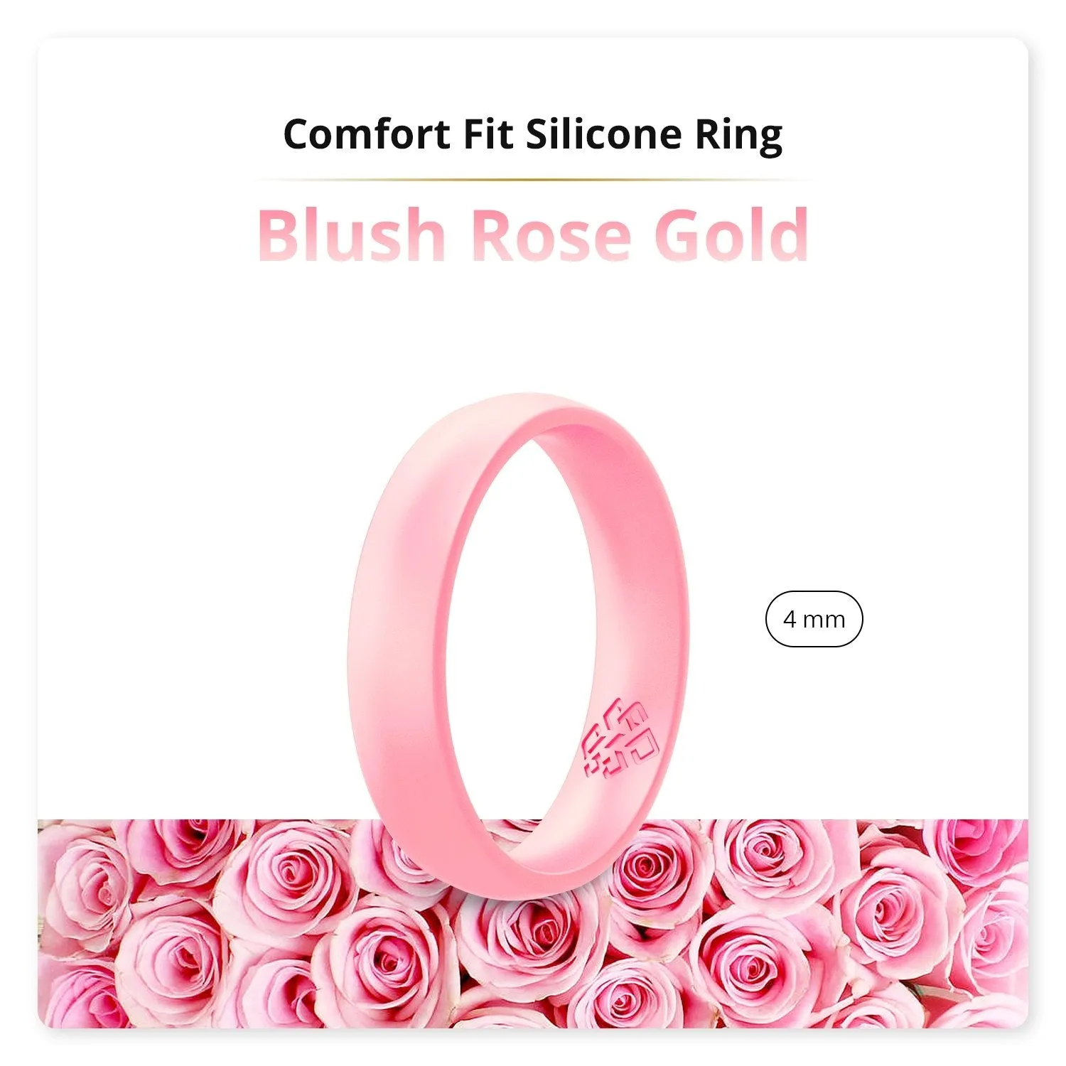 Blush Rose Gold Breathable Silicone Ring For Women