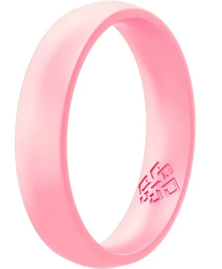 Blush Rose Gold Breathable Silicone Ring For Women