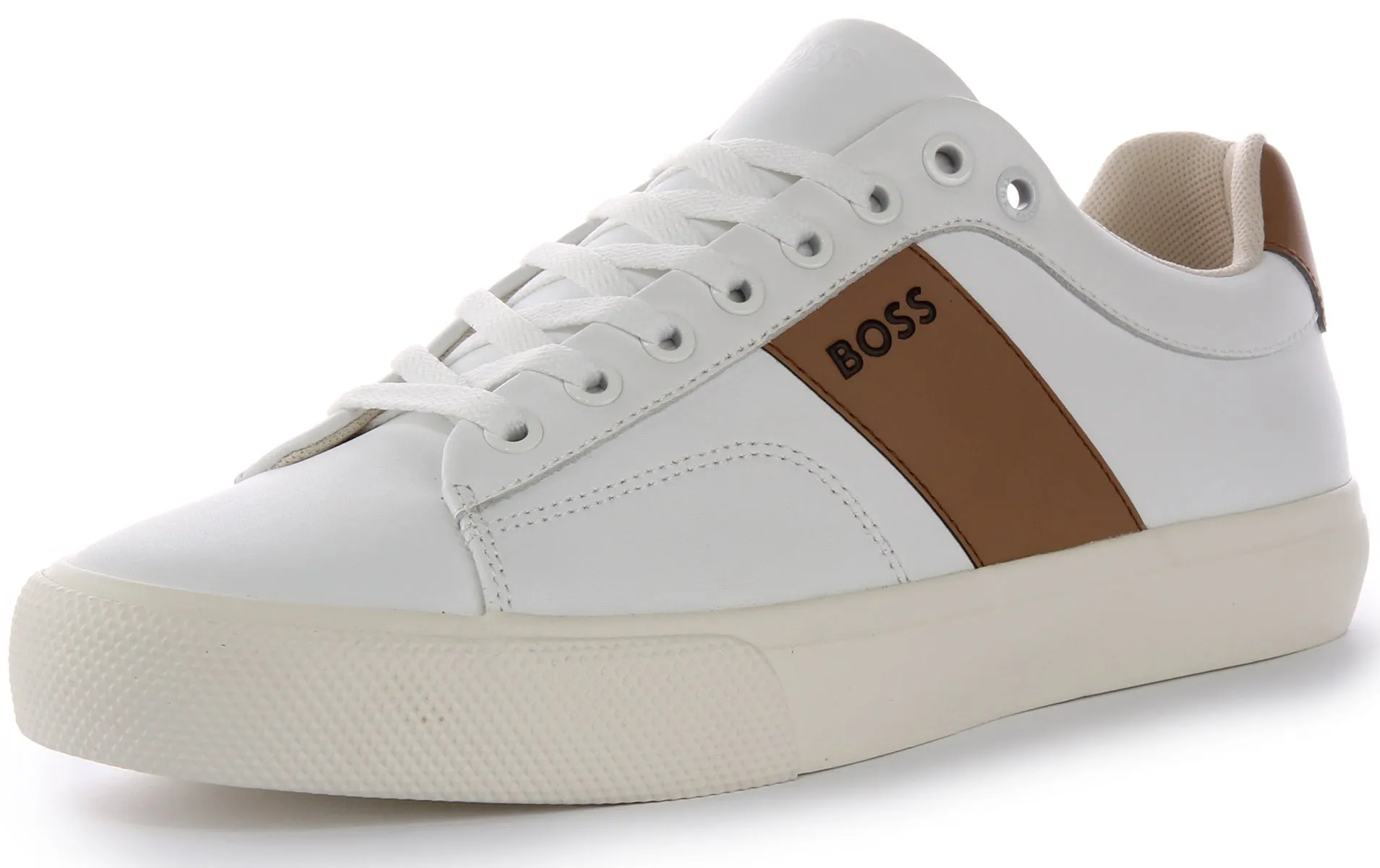 Boss Aiden Tennis In White Brown For Men