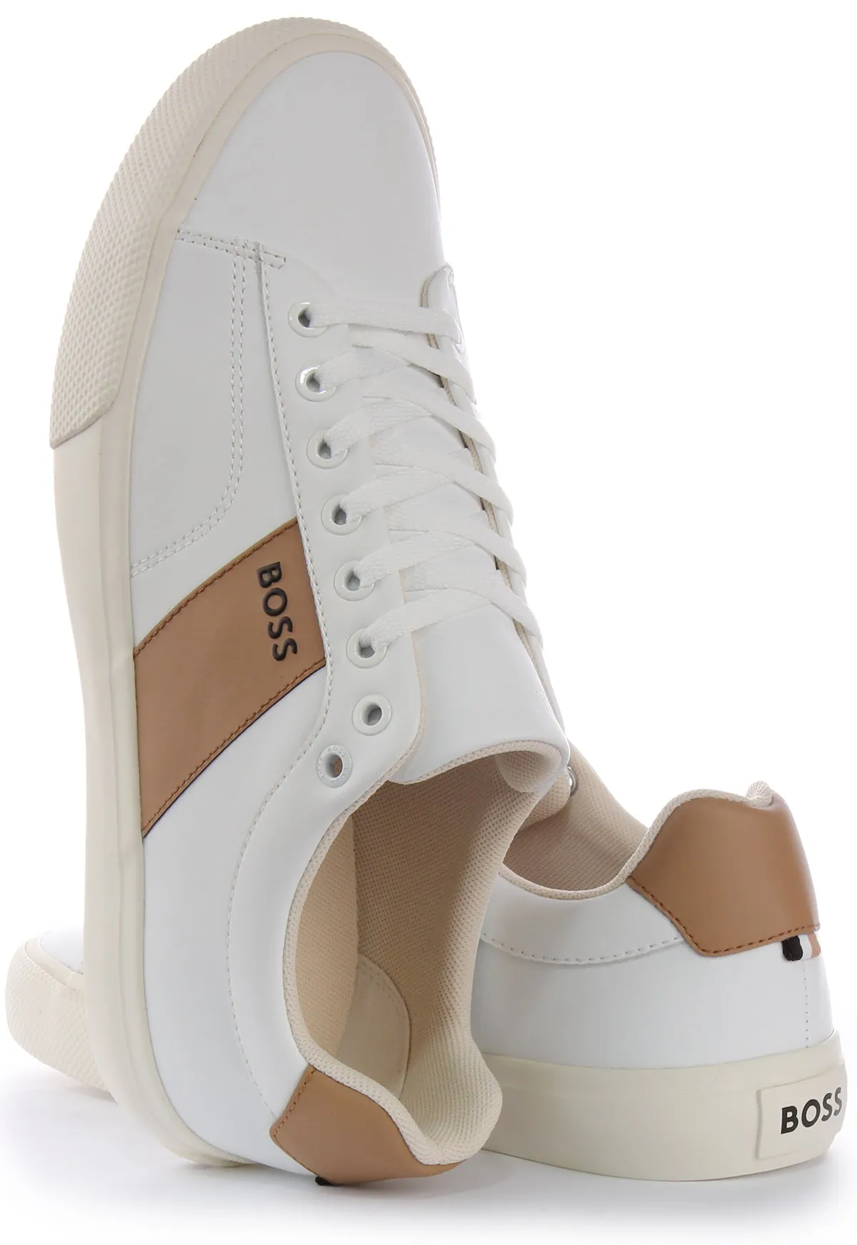 Boss Aiden Tennis In White Brown For Men