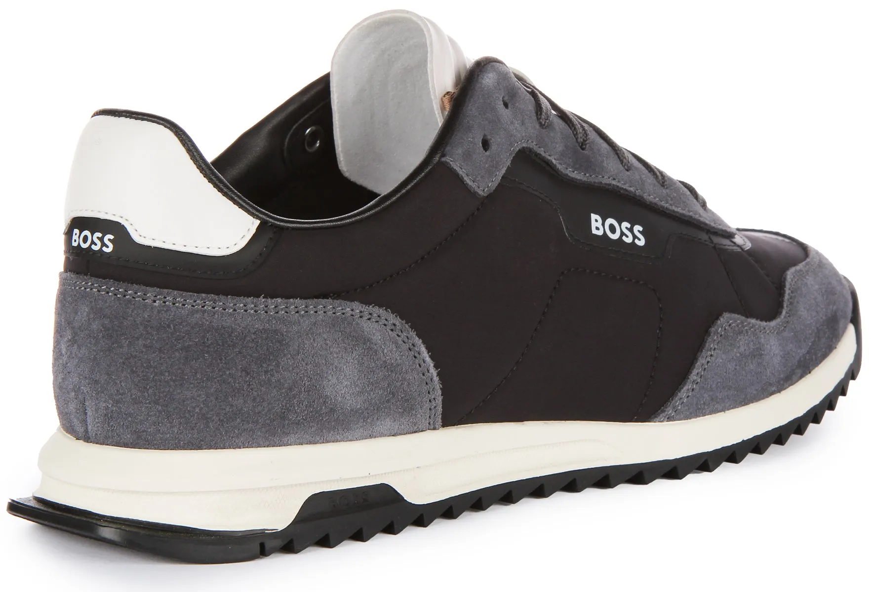 Boss Zayn Low Profile Nylon Suede In Black For Men