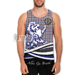 Boswell Tartan Men's Tank Top with Alba Gu Brath Regal Lion Emblem