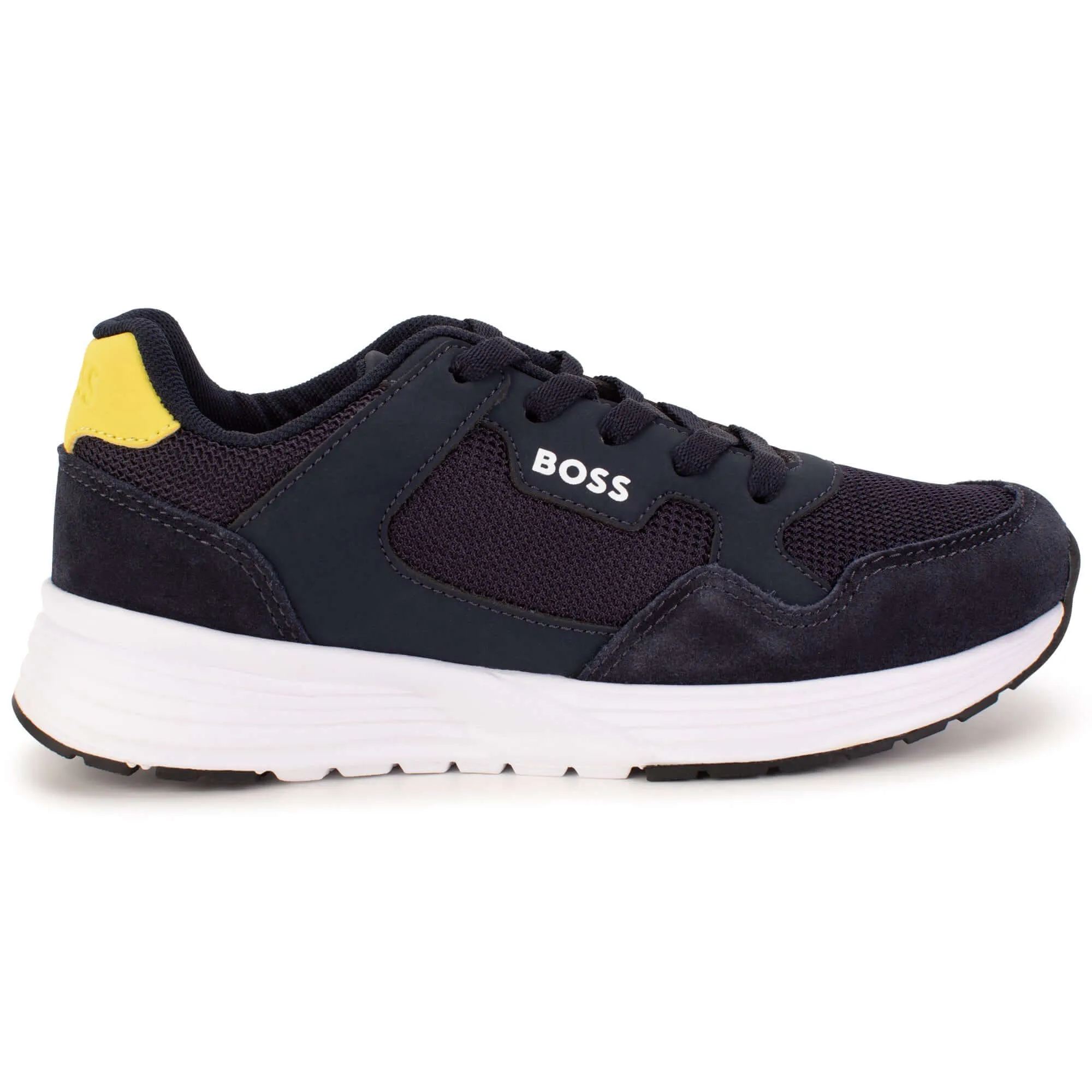 Boys Black Suede Trim Trainers