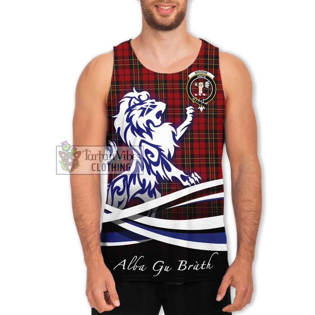 Brodie Tartan Men's Tank Top with Alba Gu Brath Regal Lion Emblem