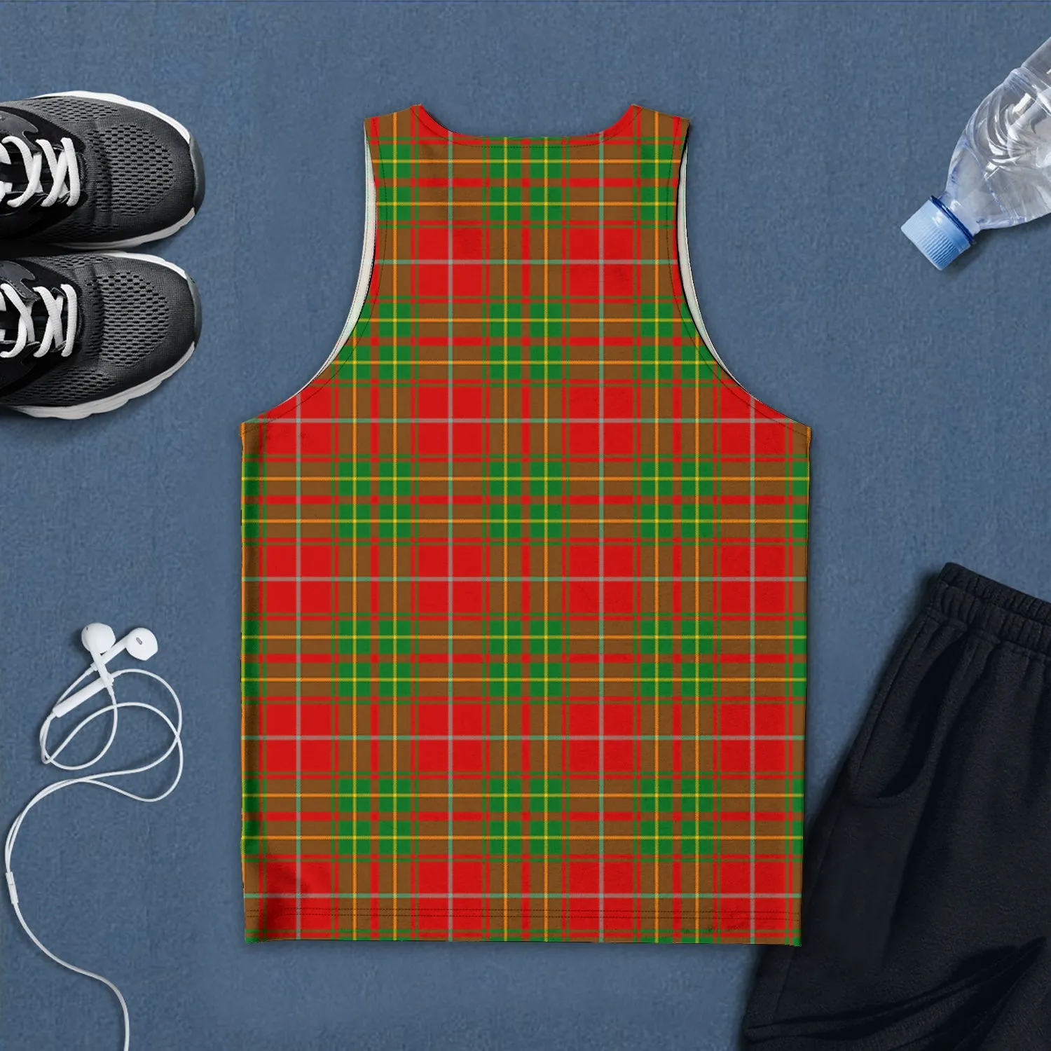 Burnett Tartan Mens Tank Top with Family Crest