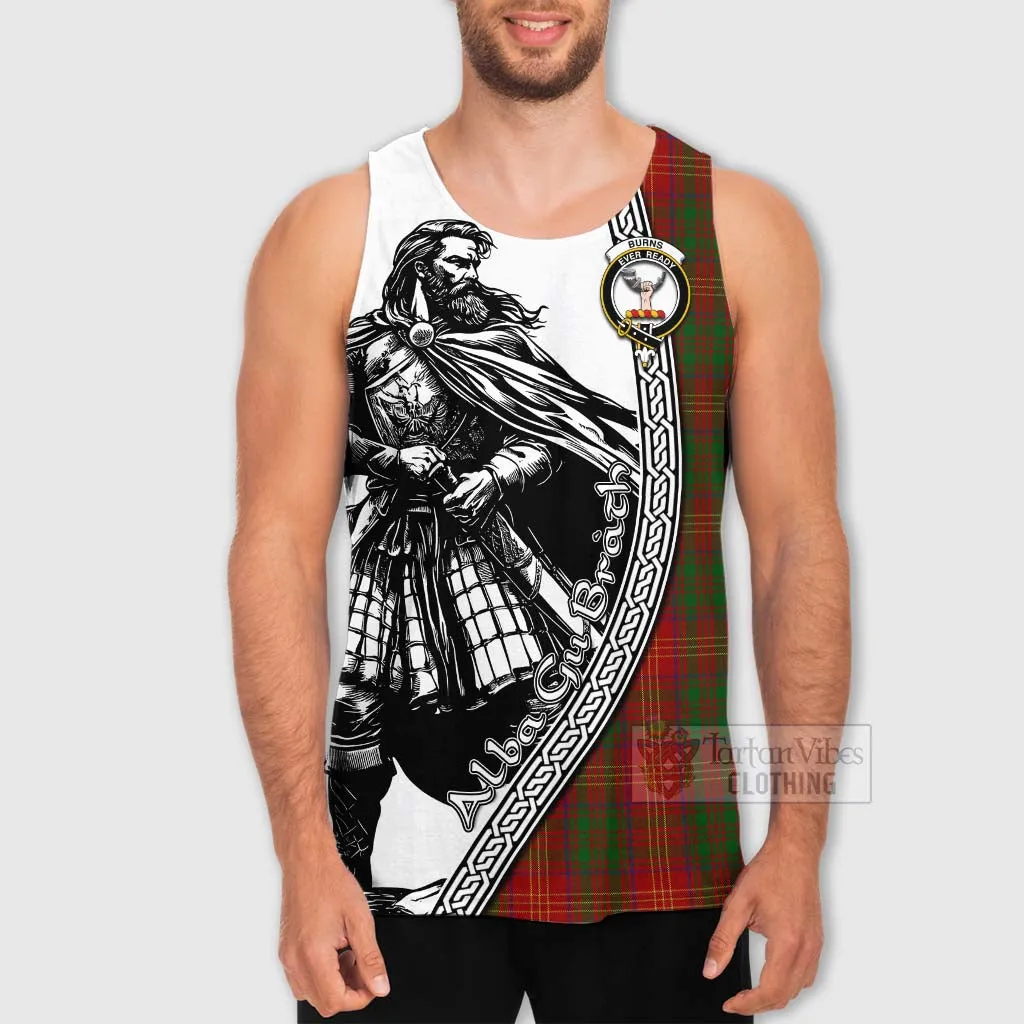 Burns Tartan Clan Crest Men's Tank Top with Highlander Warrior Celtic Style