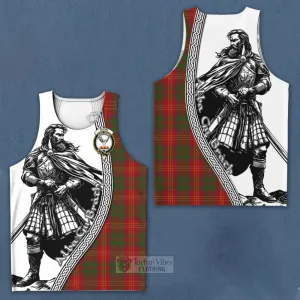 Burns Tartan Clan Crest Men's Tank Top with Highlander Warrior Celtic Style