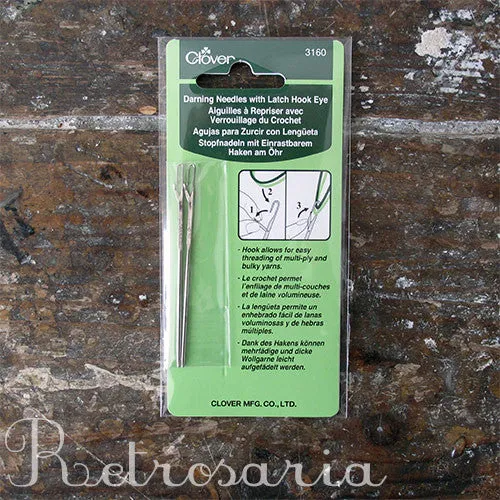 Clover Darning Needles with latch hook eye