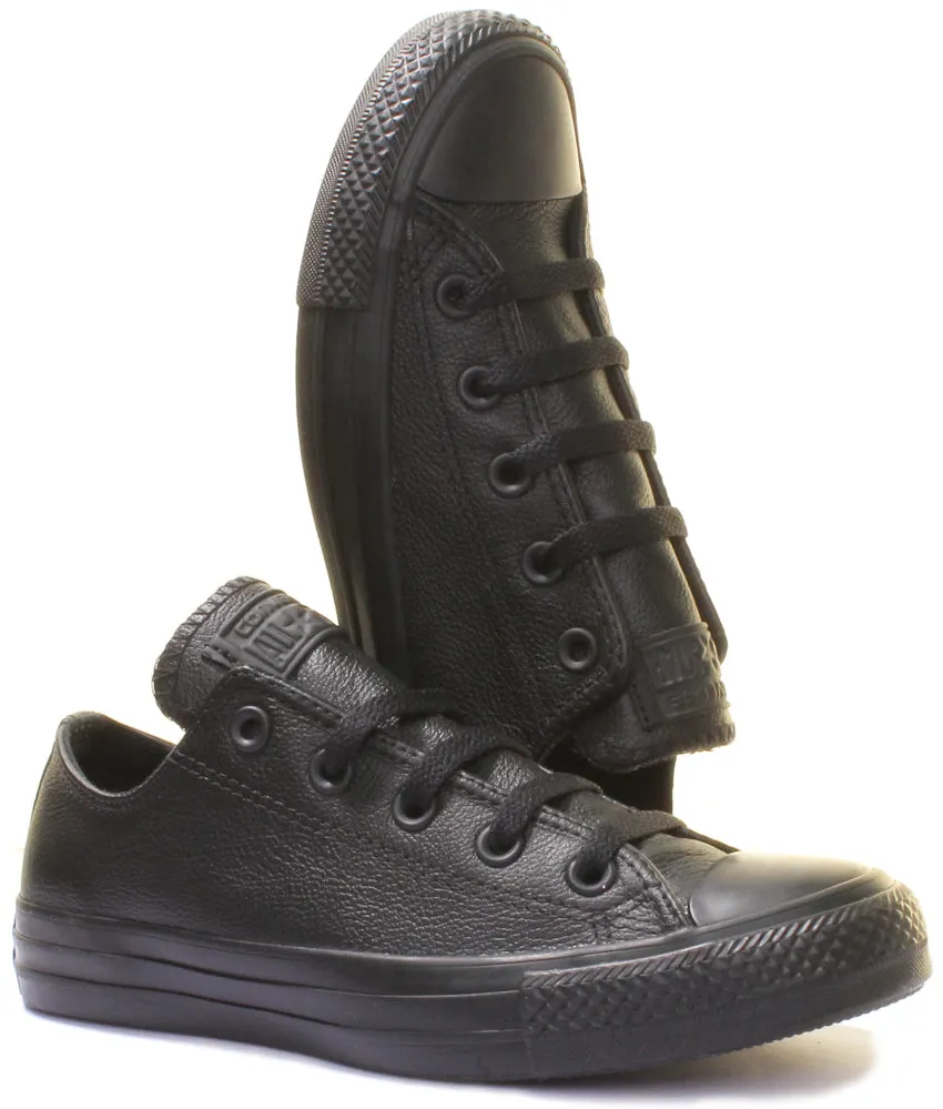 Converse 135253 CT All Star Low Leather Trainer In Black For Unisex