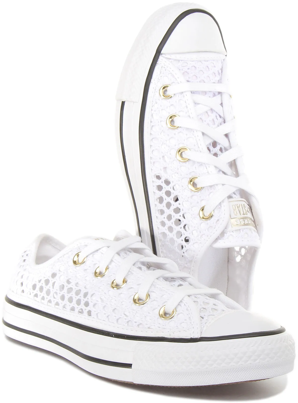 Converse 565495C All Star Ox Crochet In White Black For Women