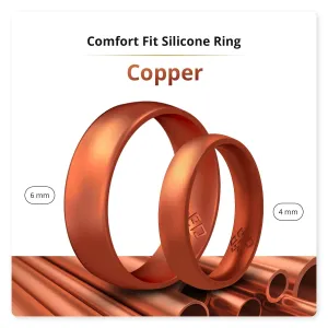 Copper Breathable Silicone Ring for Men and Women