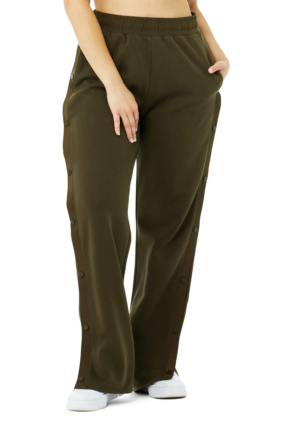 Courtside Tearaway Snap Pant - Dark Olive