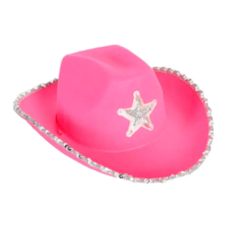 Cowboy Hat with Sequin Rim and Star