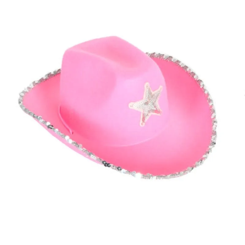 Cowboy Hat with Sequin Rim and Star