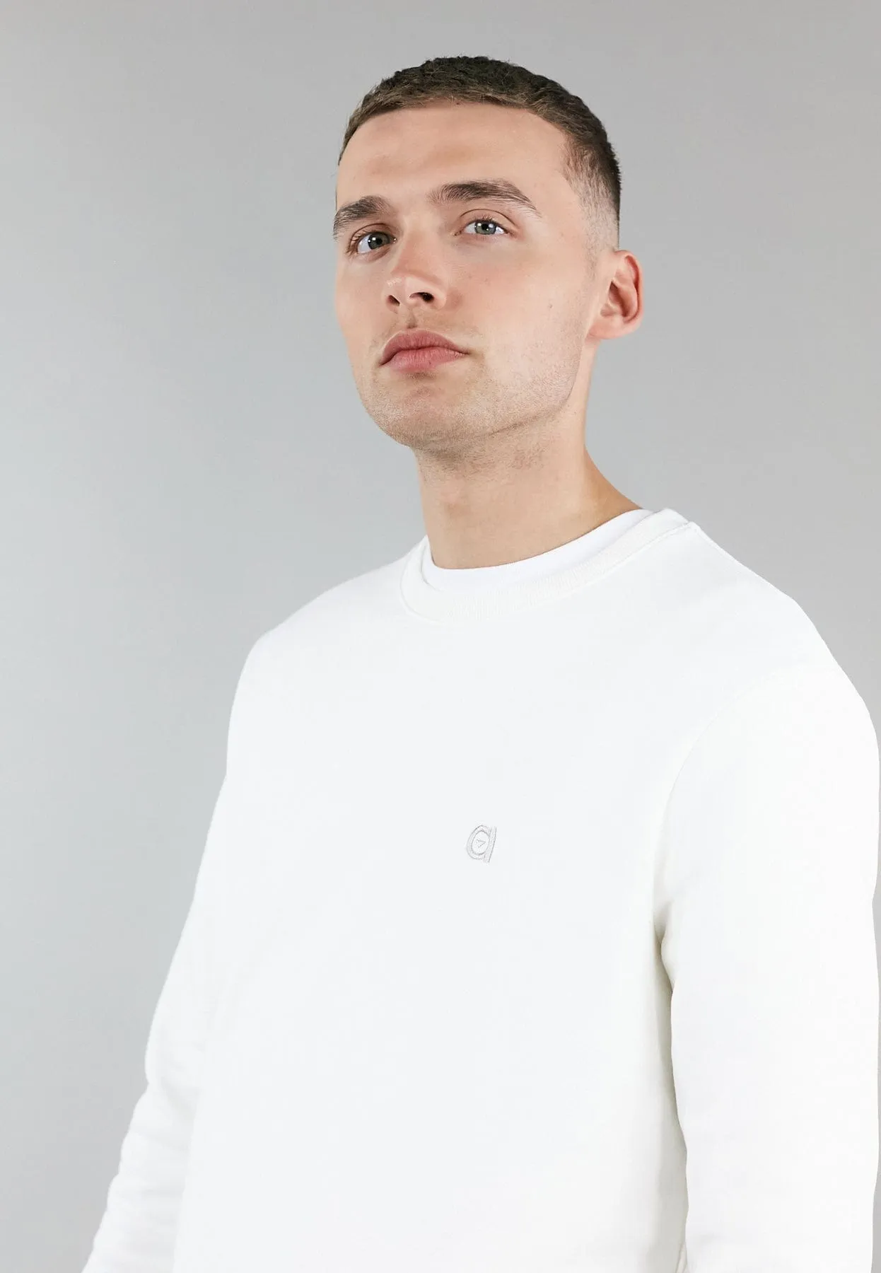 Crew Neck Organic Cotton Sweatshirt | Off White