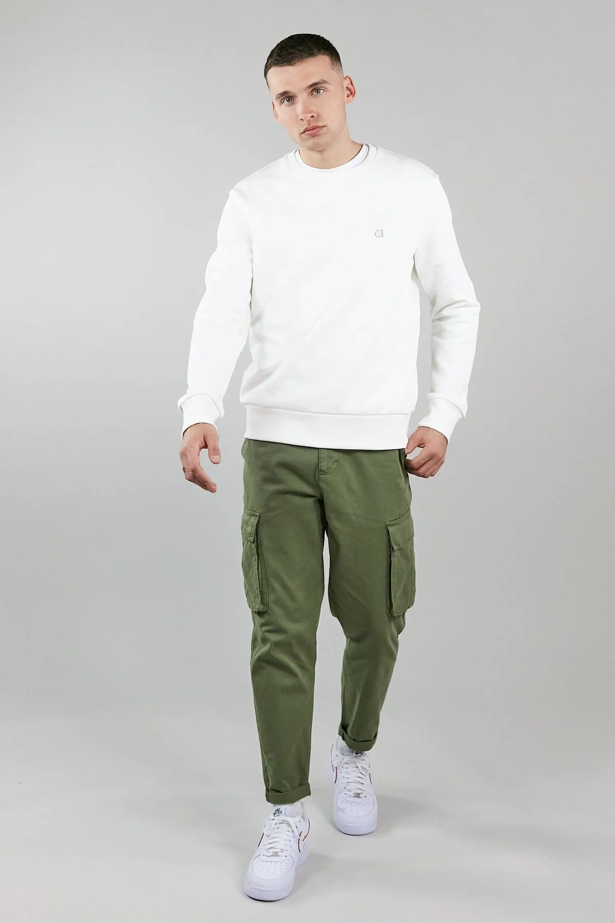 Crew Neck Organic Cotton Sweatshirt | Off White