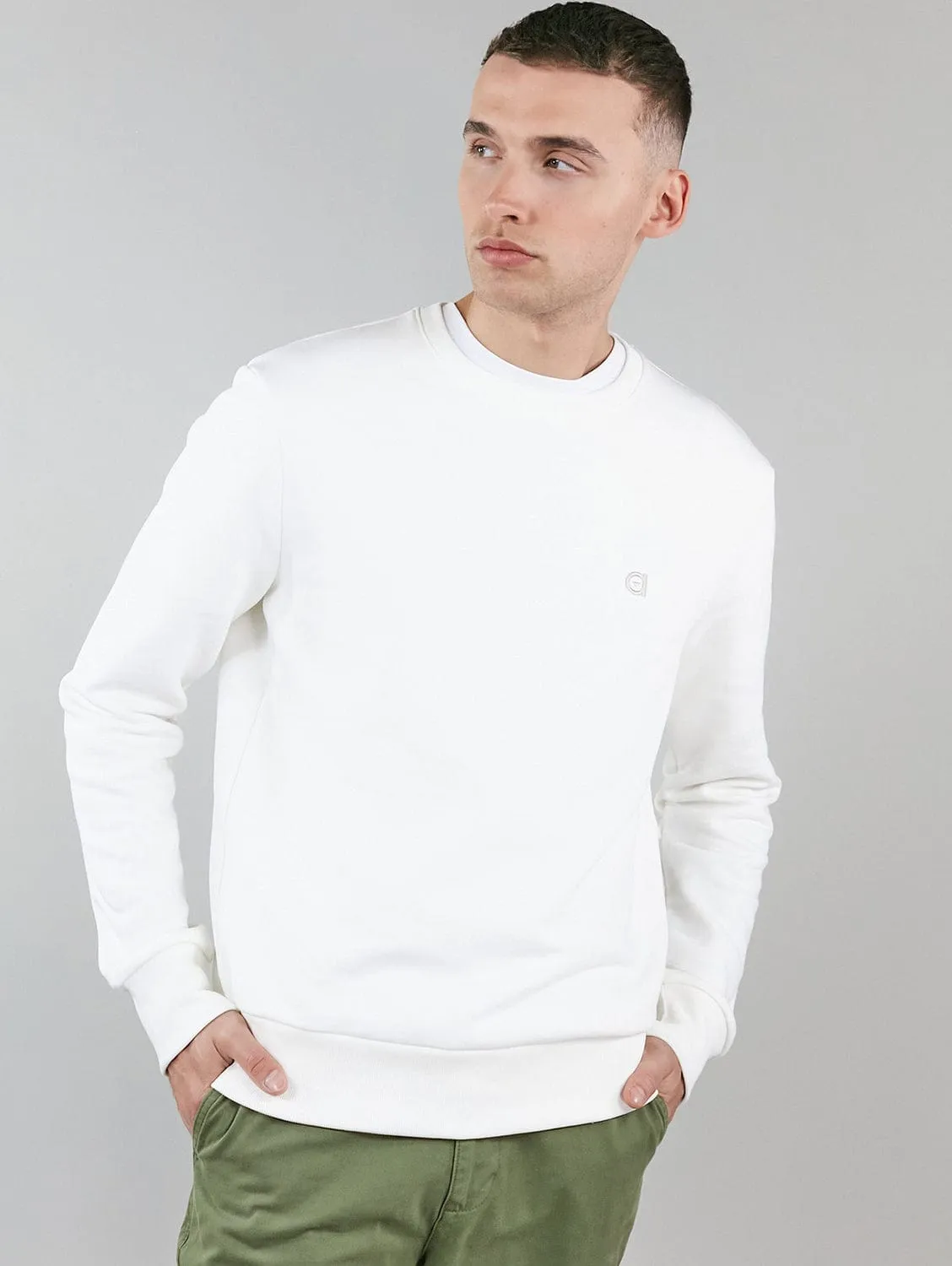 Crew Neck Organic Cotton Sweatshirt | Off White