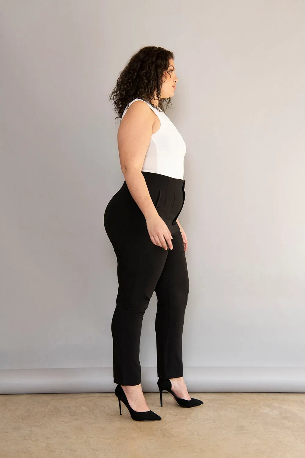 Curve Cigarette Trousers - Black