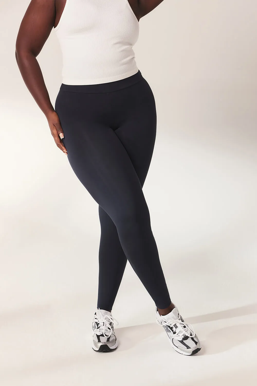 Curve Lightweight Everyday High Waisted Leggings - Vintage Navy