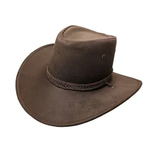 Dark Brown Suede Look Cowboy Hat