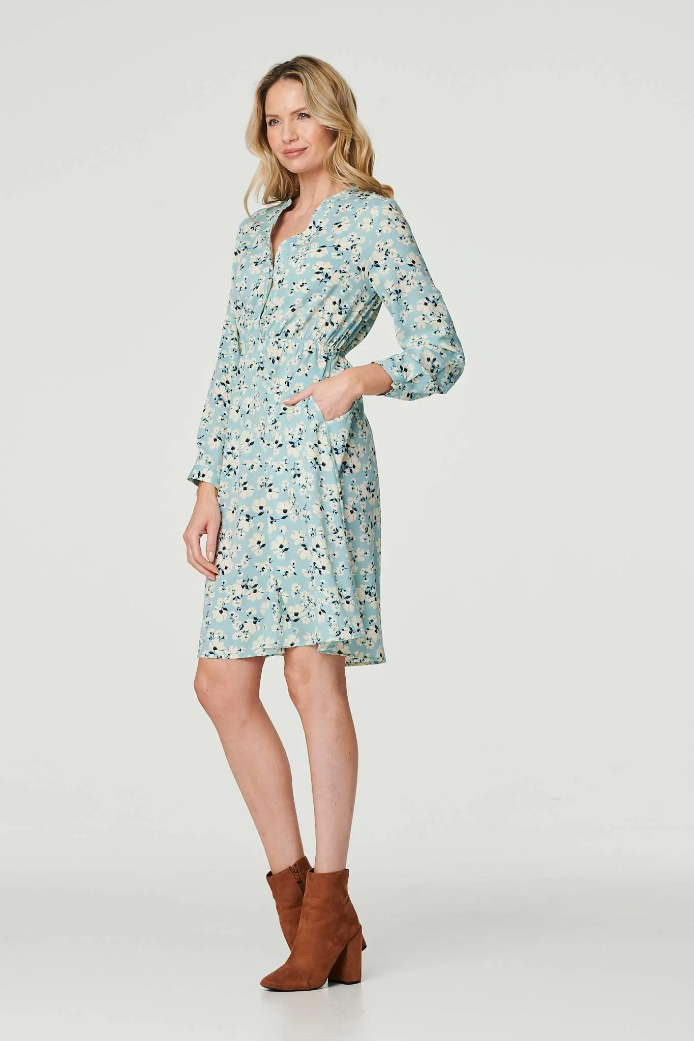 Ditsy Floral Knee Length Dress