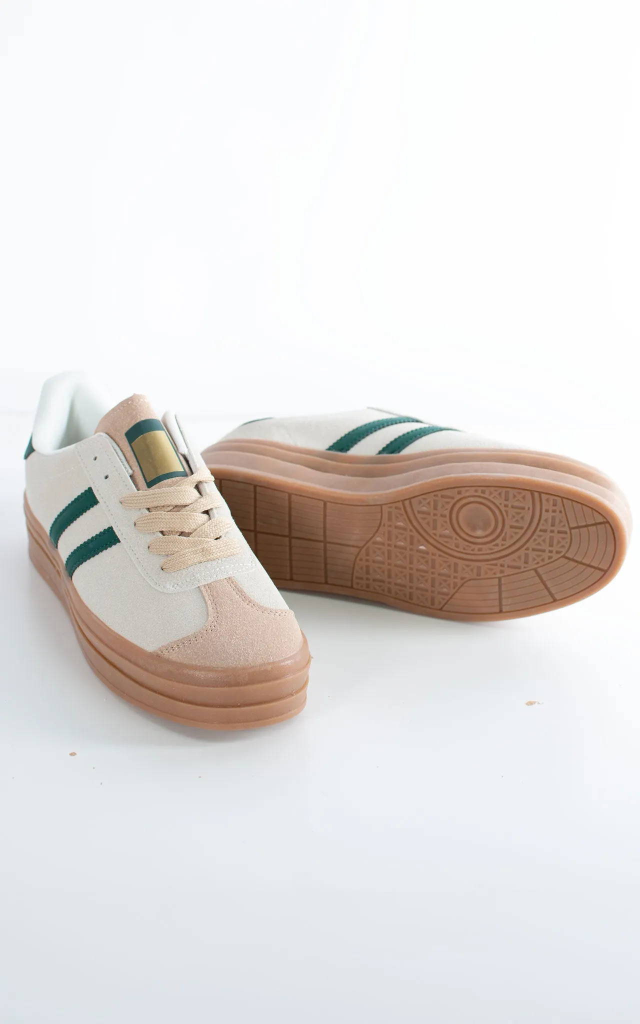 Dolly Trainers | Beige & Green