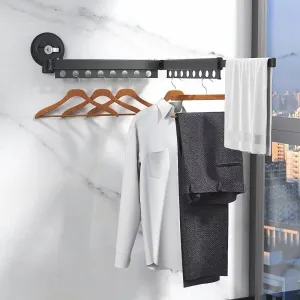 Easy Hang Wall-Mounted No-Punch Retractable Laundry Rack