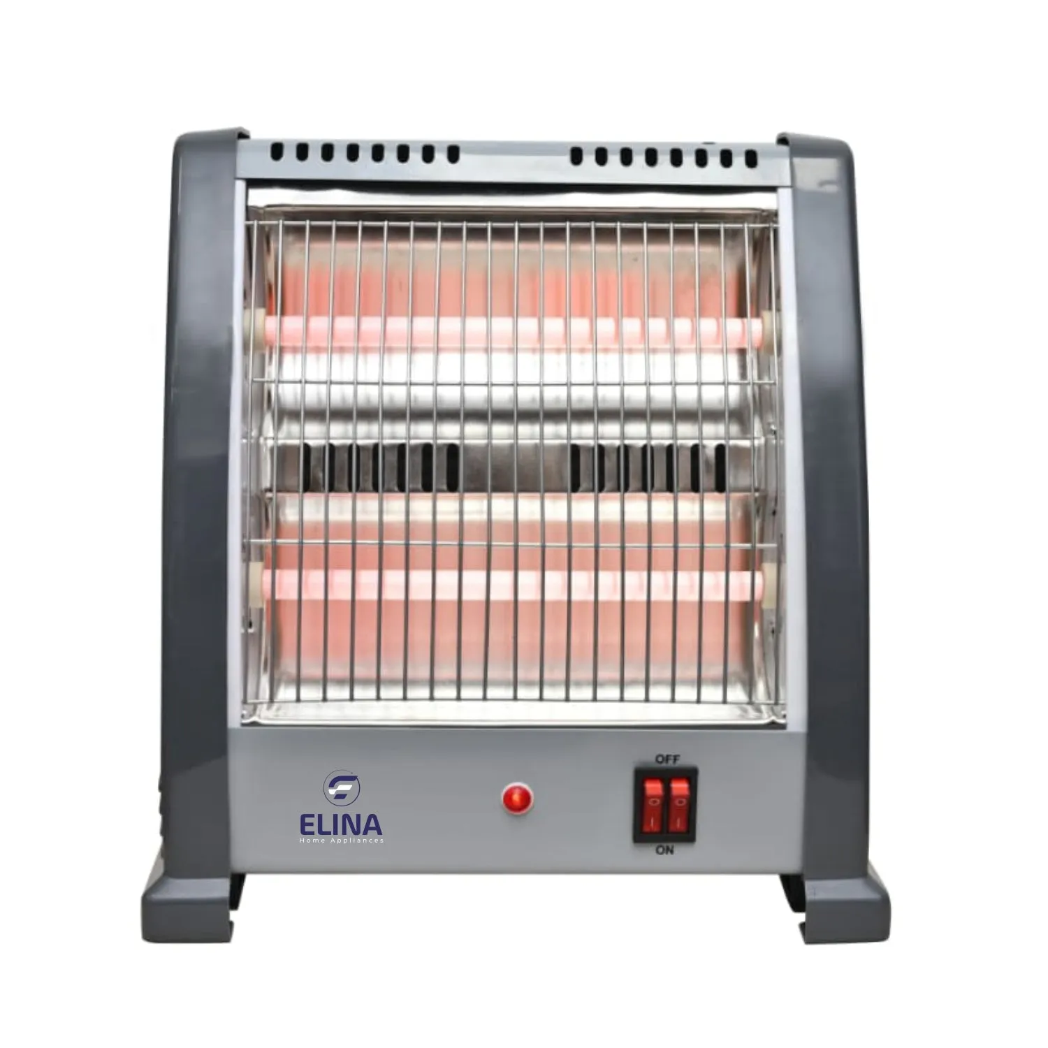 Elina 800W Dual Rod Quartz Heater, Metal Body