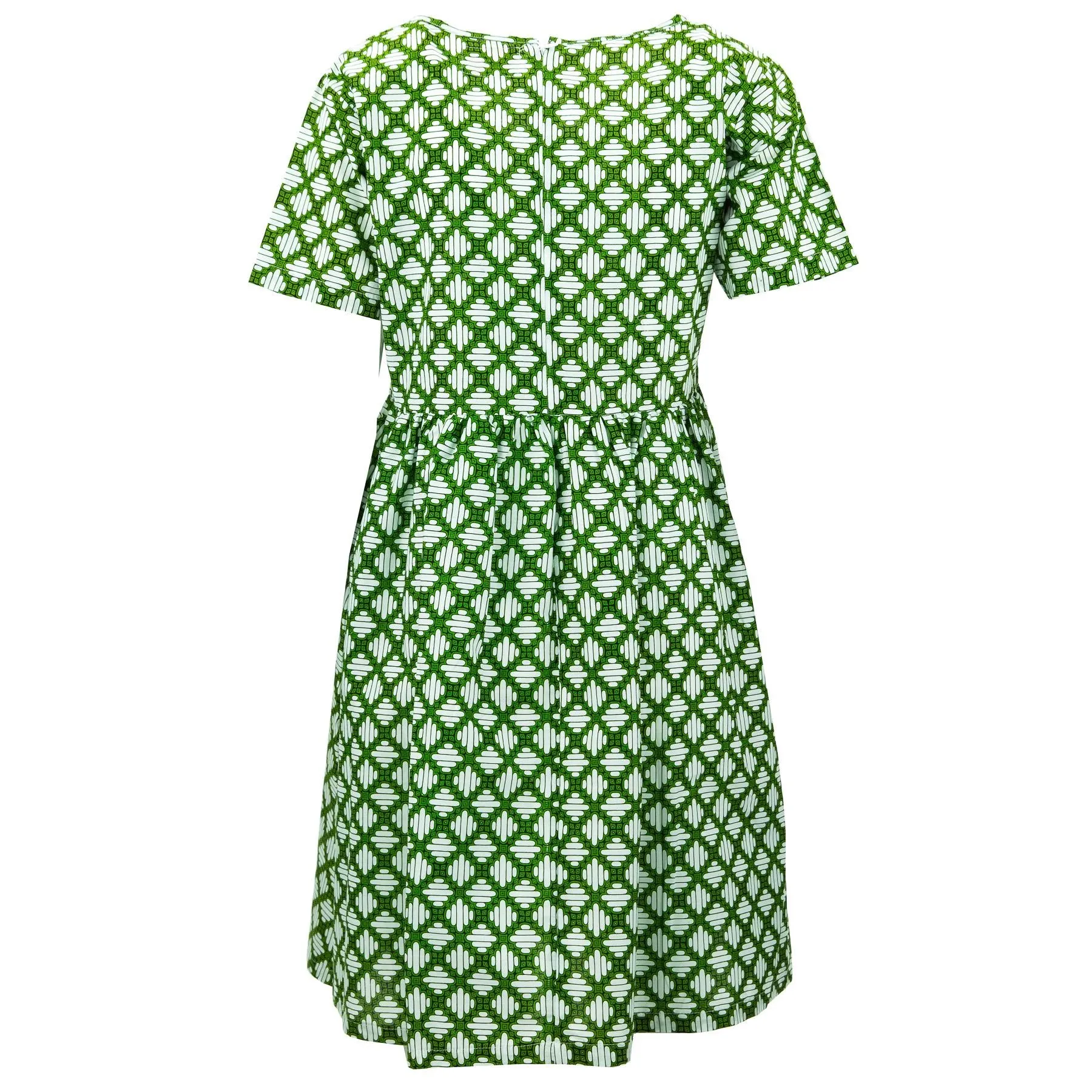 Empire Line Tea Dress - Verde Trellis