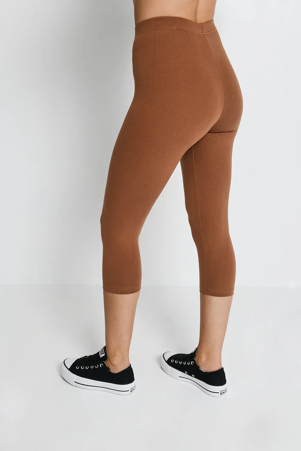 Everyday Cropped Leggings - Mocha Brown