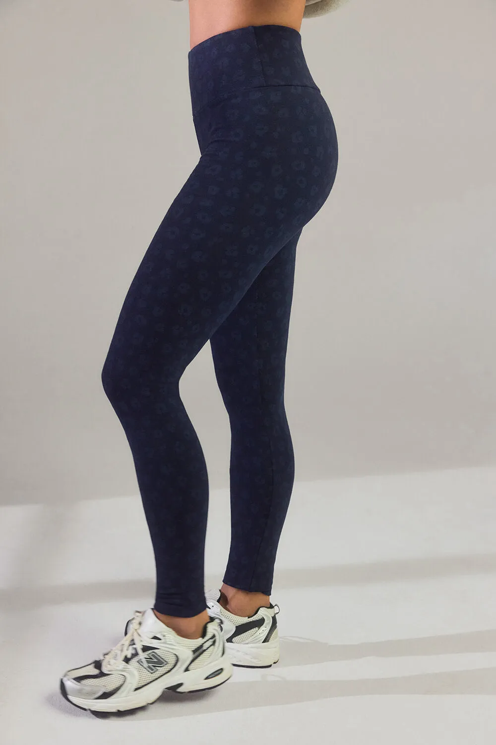 Everyday High Waisted Leggings - Navy Animal Print