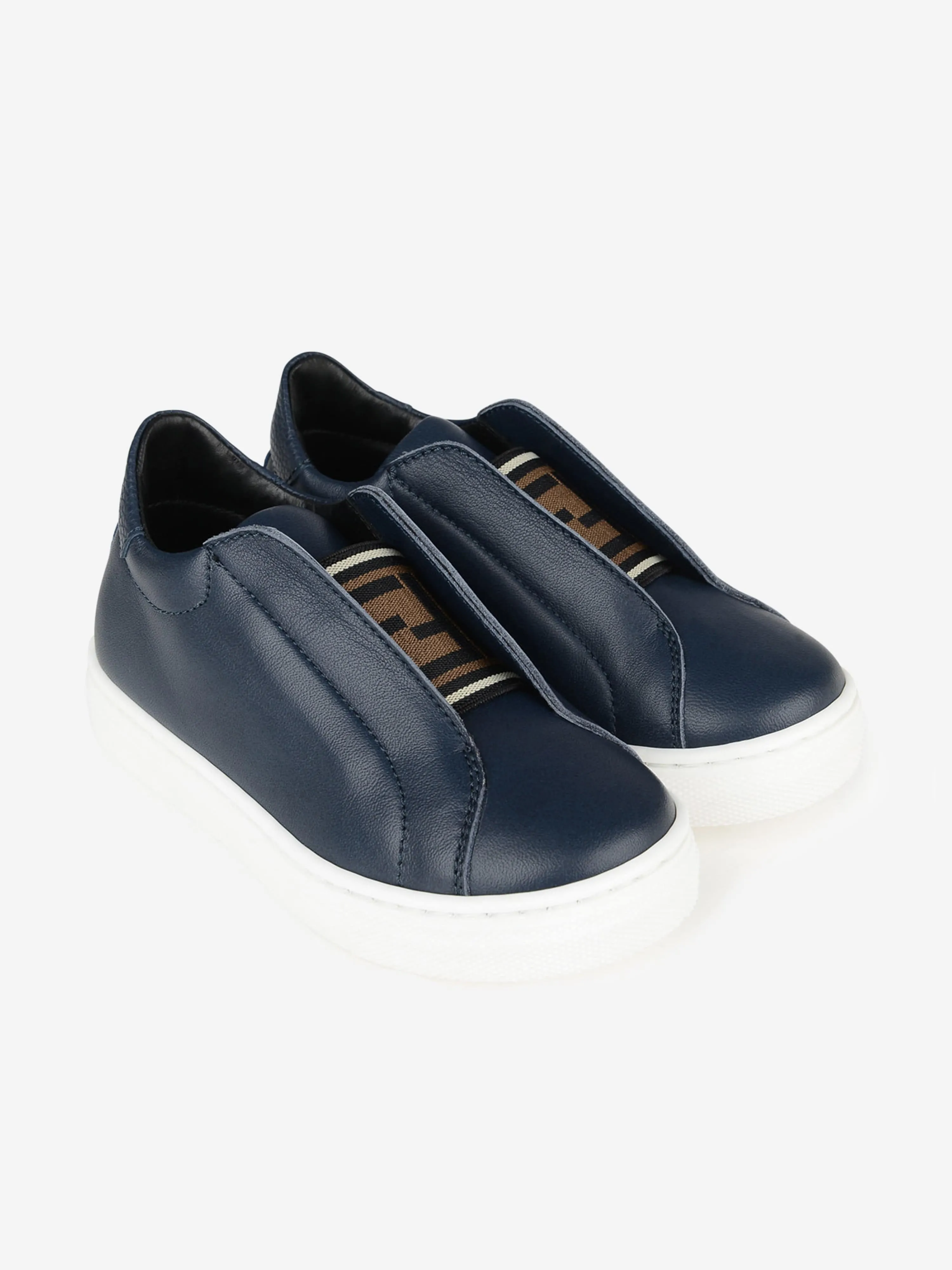 Fendi Blue Leather Slip On Trainers