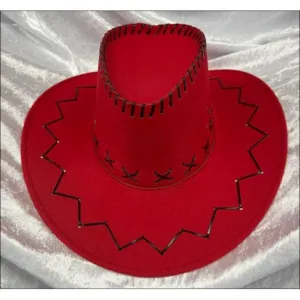 Fluro Cowboy Hat - Red