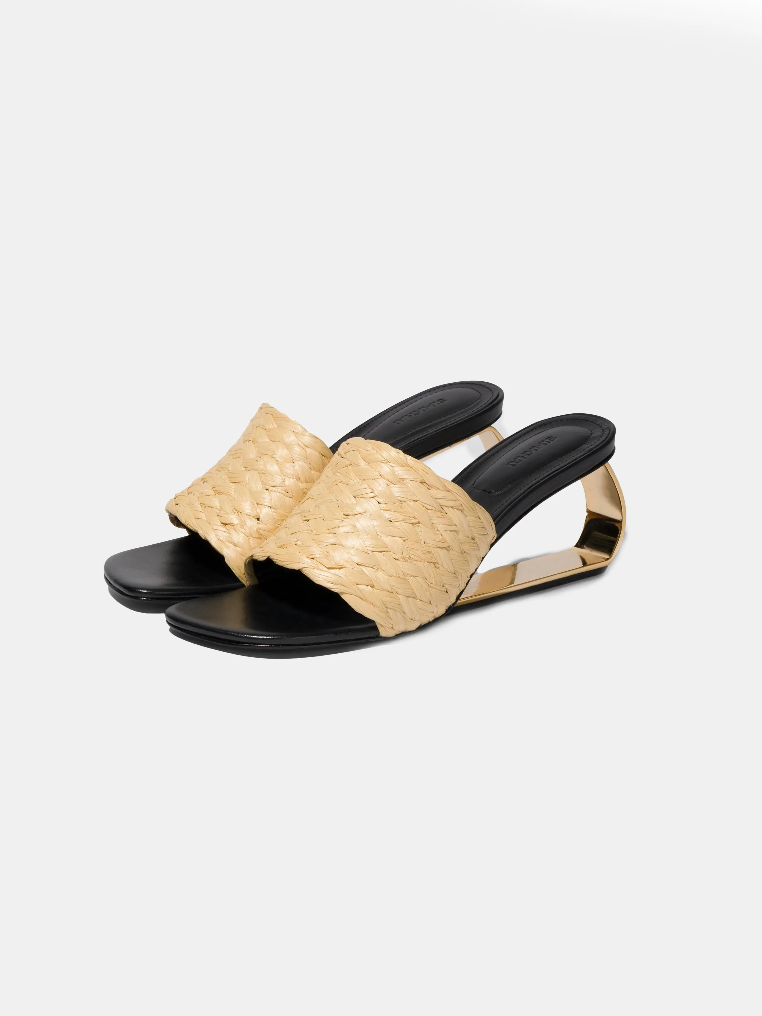 Frame Raffia Metal Heel Wedge