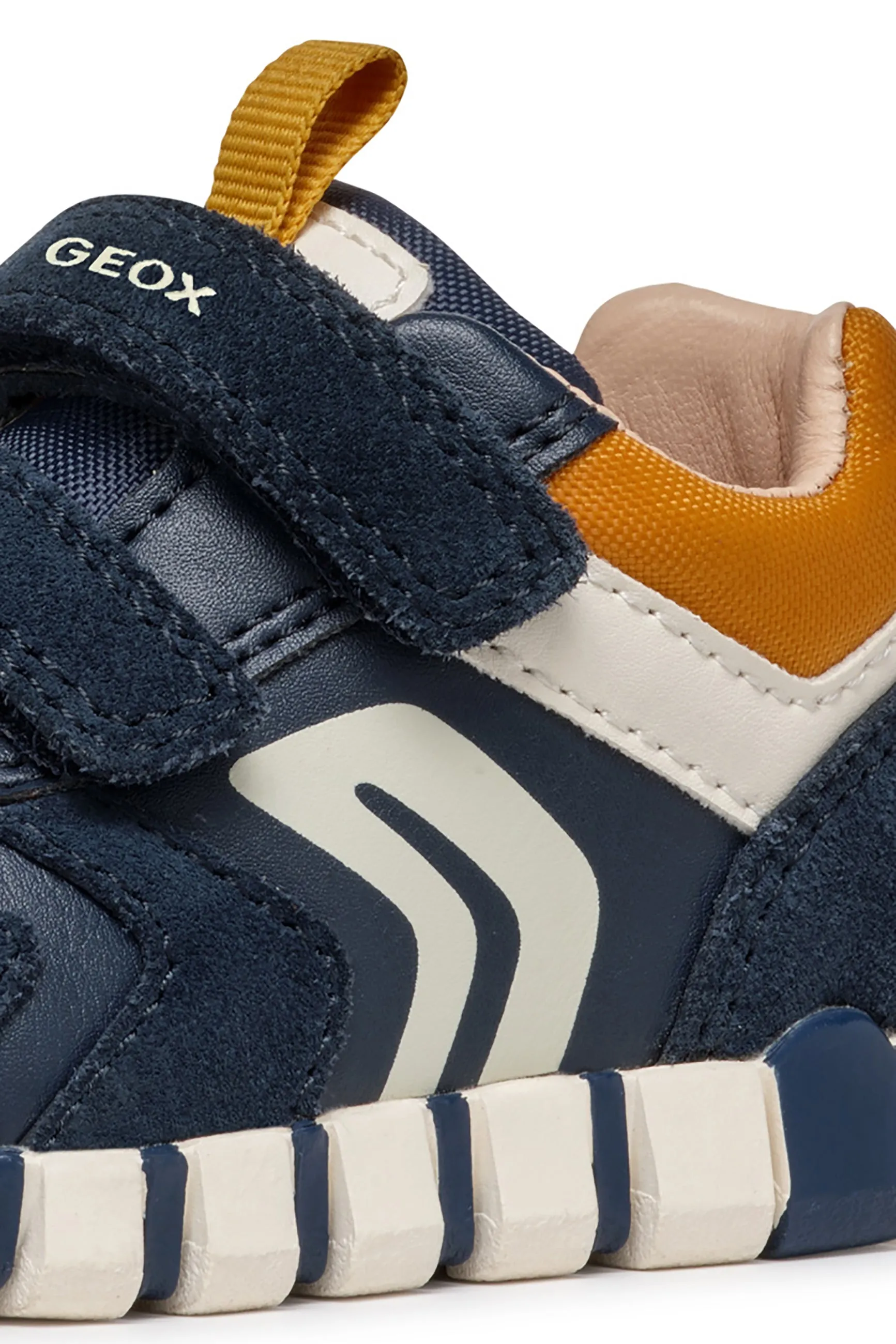 Geox Iupidoo Boys Navy Mustard Trainer