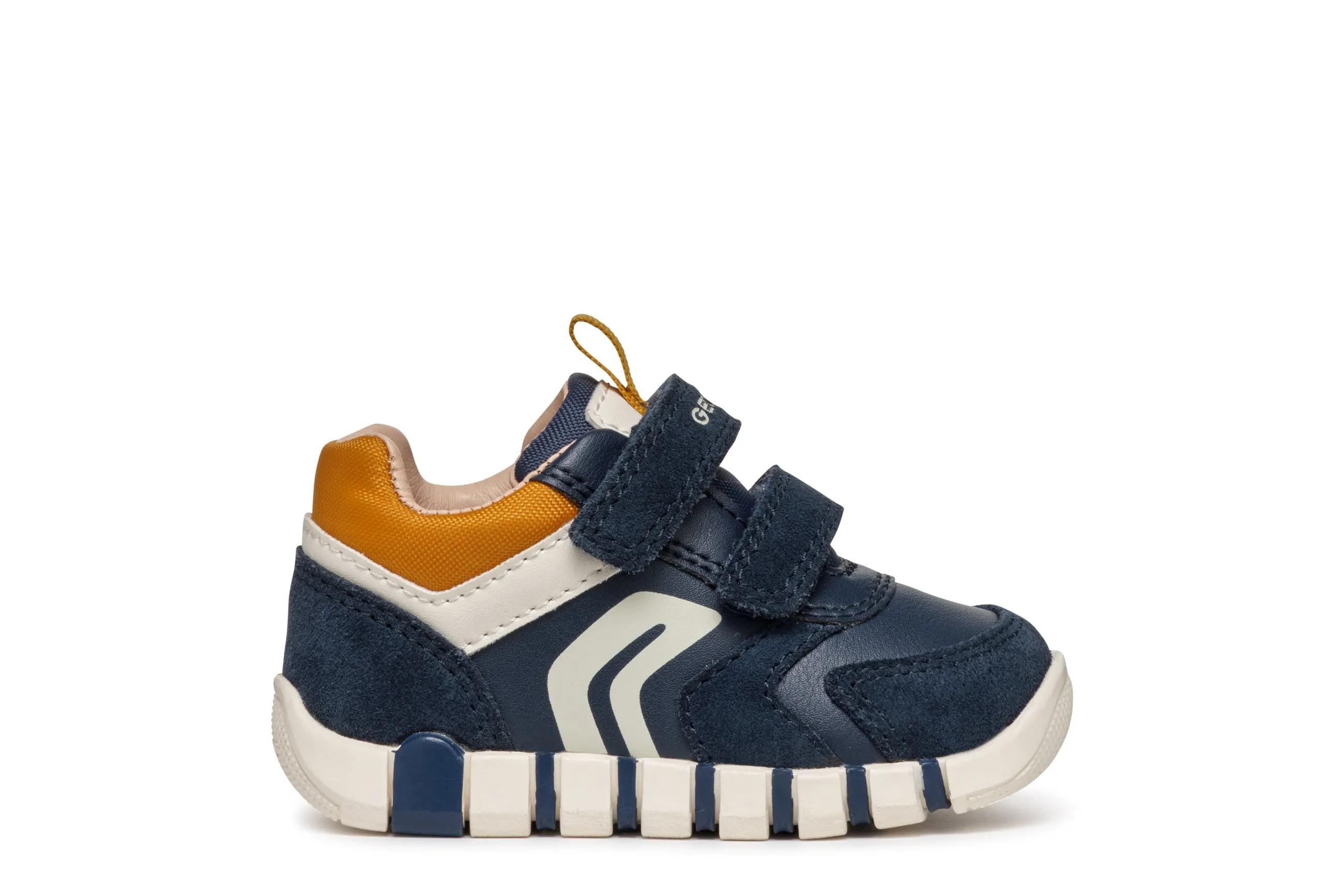 Geox Iupidoo Boys Navy Mustard Trainer