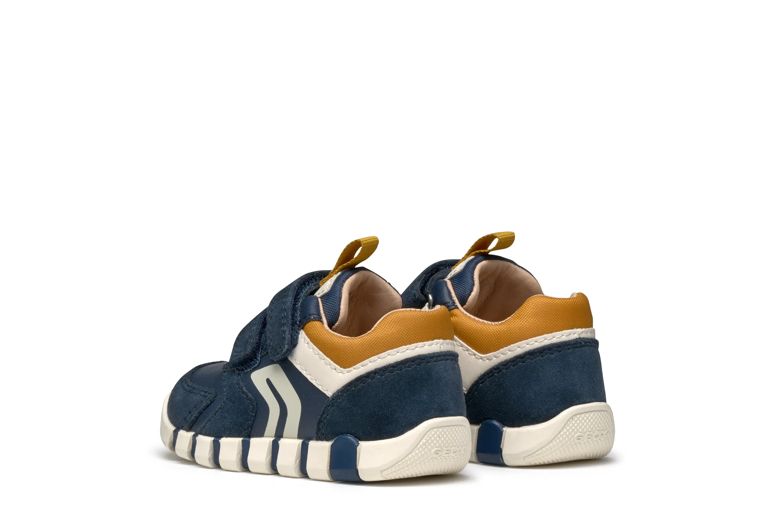 Geox Iupidoo Boys Navy Mustard Trainer