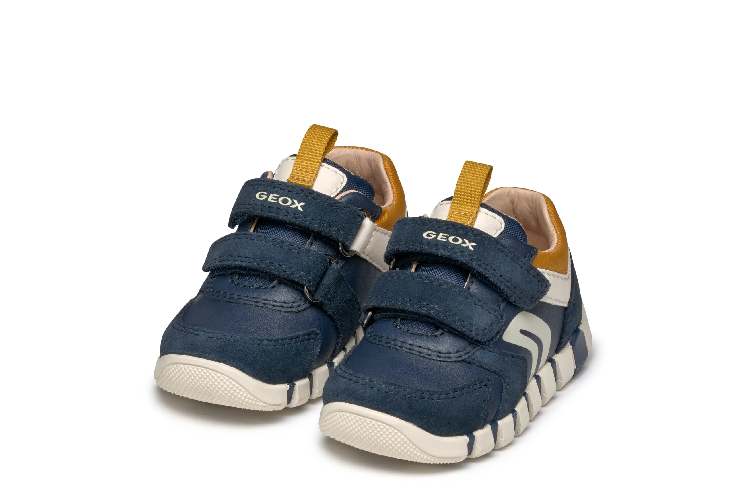 Geox Iupidoo Boys Navy Mustard Trainer