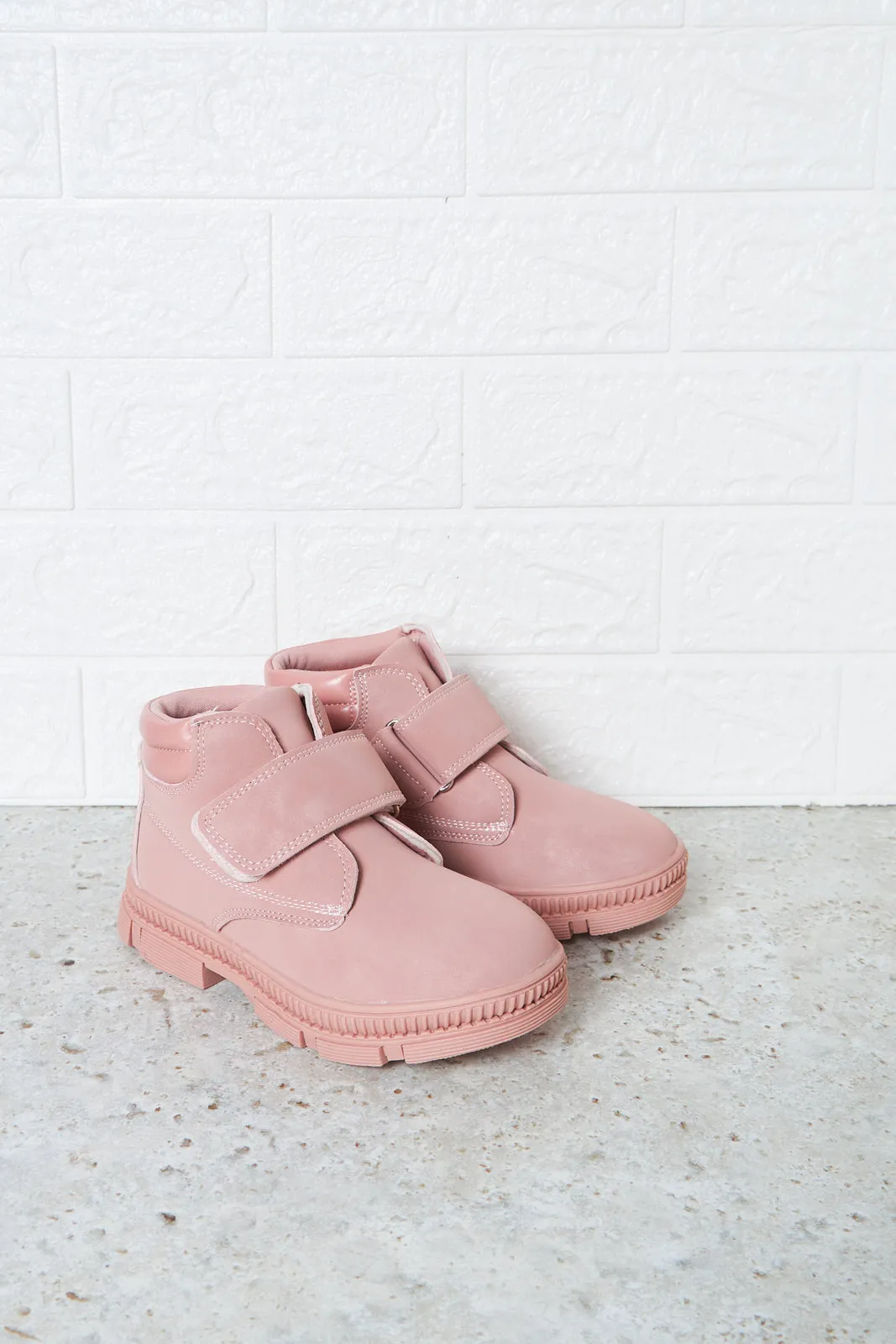 Girls Pink Velcro High-Top